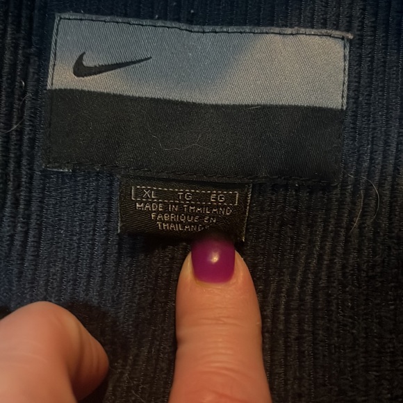 Vintage 90s Nike Heavy Essential Streetwear Navy Heavy Long Puffer jacket sz XL - Picture 8 of 15